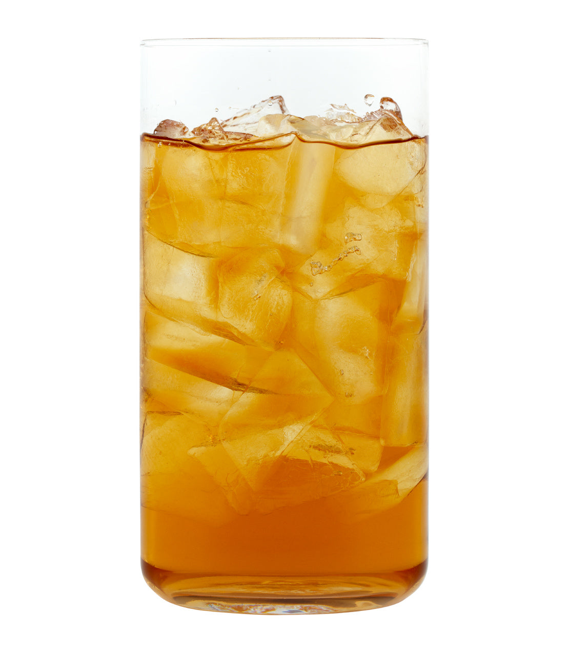 Harney & Sons Fine Teas- Black Currant Fresh Brew Iced Tea- Glass of Black Currant Fresh Brew Iced Tea with ice cubes
