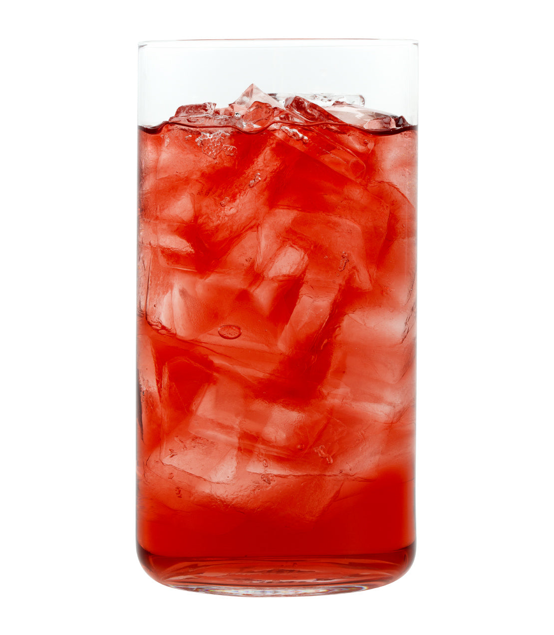 Harney & Sons Fine Teas- Raspberry Herbal Fresh Brew Iced Tea- Glass of Raspberry Herbal Fresh Brew Iced Tea with ice cubes