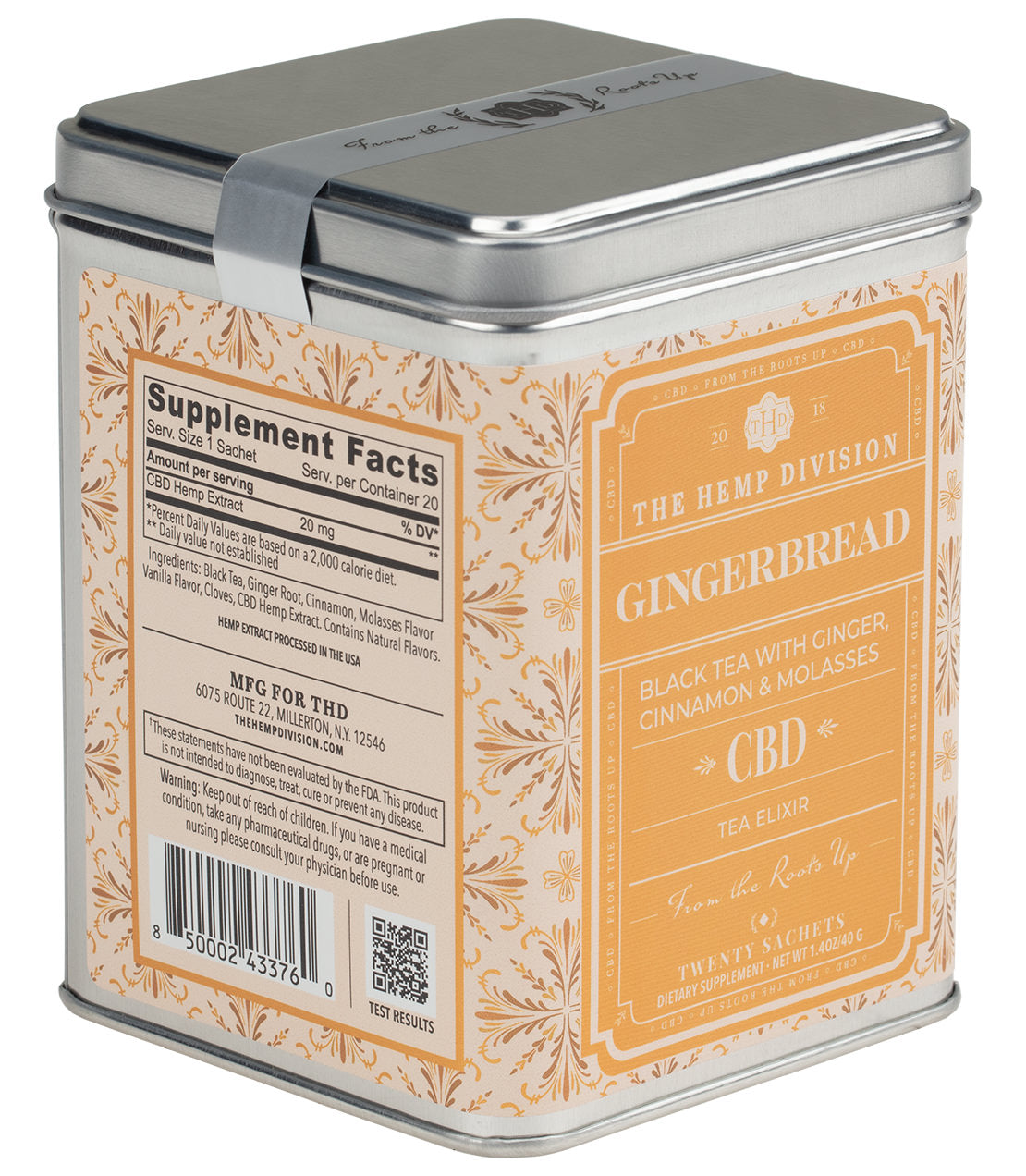 Gingerbread CBD 20 MG, Tin of 20 Sachets - Sachets Tin of 20 Sachets - Harneysd