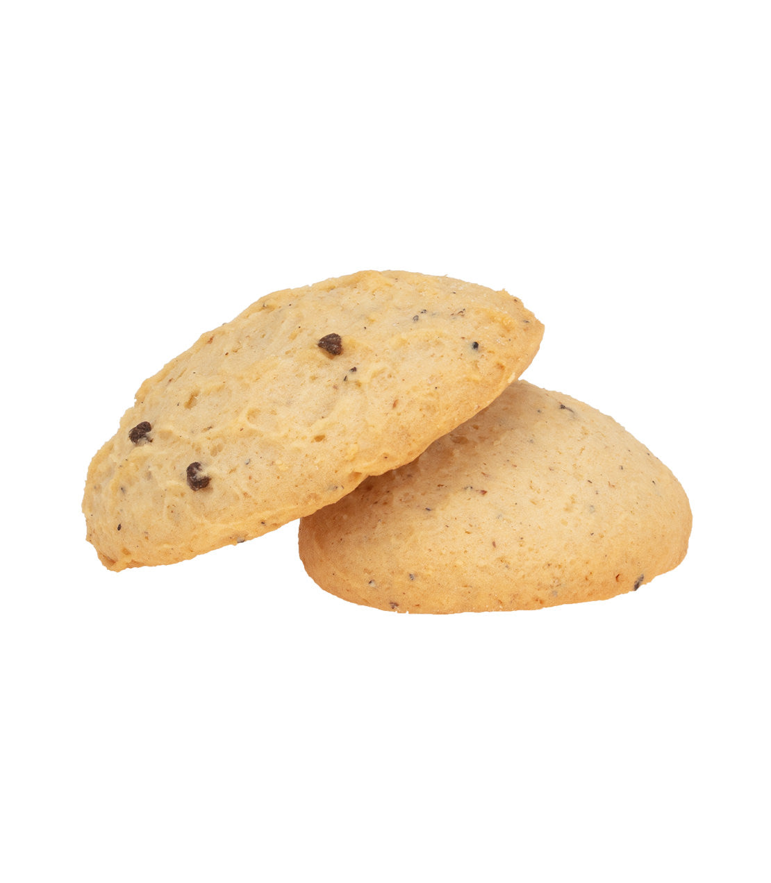 Assorted Unna Bakery cookies stacked, showcasing a golden-brown color and chocolate chip pieces.